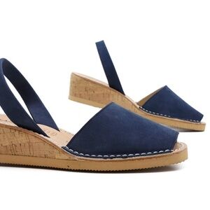 Calaxini blue wedge espadrilles sandals